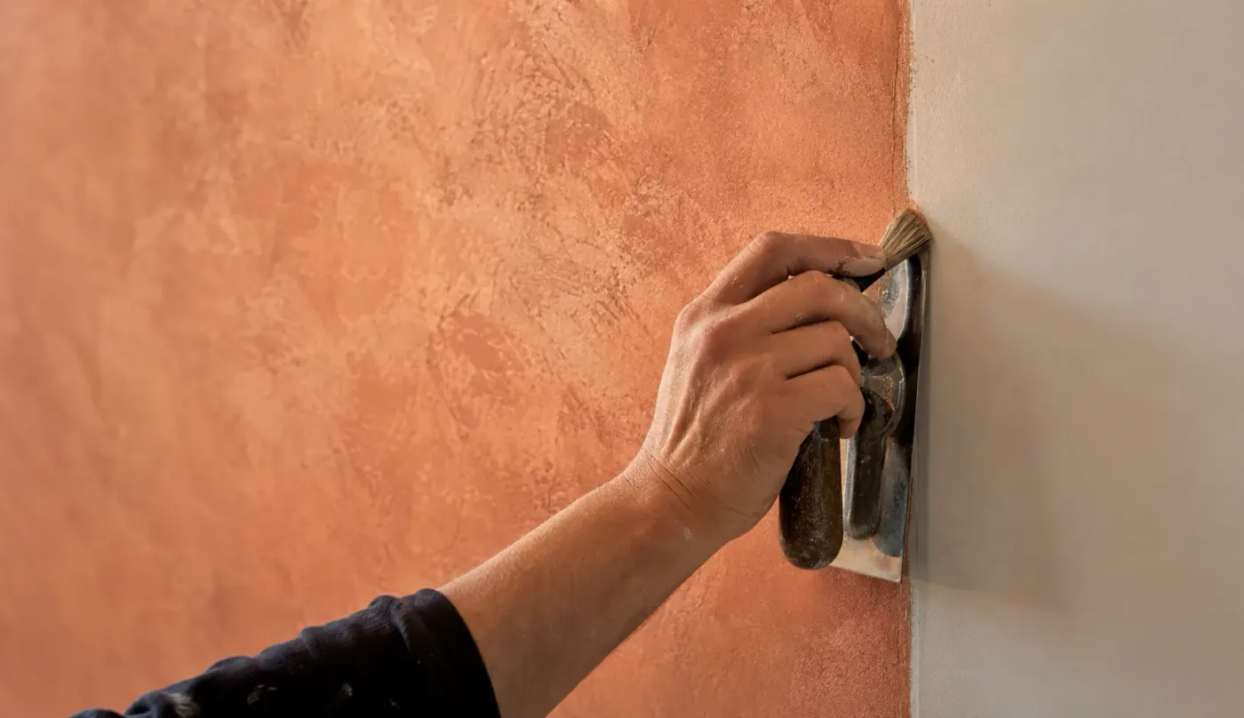 Applicazione a spatola su una parete